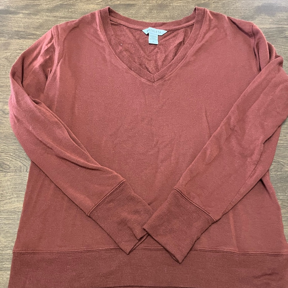 Athleta Women's Rust V-Neck Sweater